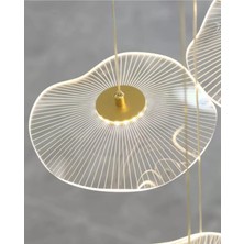 Burenze Luxury Exclusive Tekli Sarkıt LED Avize Jellyfish Gold Sarı Ledli Avize