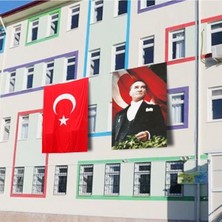Özgüvenal Atatürk Posteri ve Türk Bayrağı Raşel Kumaş 150X225 cm -5