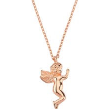 Altın Sepeti Rose Gümüş Mini Melek Kolye