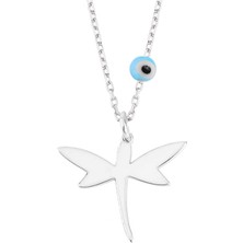 Altın Sepeti Gümüş Nazar Boncuklu Yusufçuk Kolye