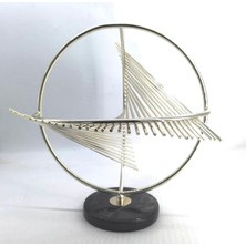 Creart Home Crearthome Dekoratif Dünya Kelebek Gümüş Büyük Obje C-7-G
