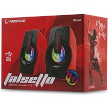Rampage Rms-G7 Falsetto 6W 1+1 7l Led Işıklı Desktop USB Speaker Kırmızı
