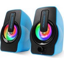 Rampage Rms-G7 Falsetto 6W 1+1 7 Led Işıklı Desktop USB Speaker Mavi