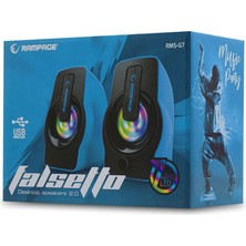 Rampage Rms-G7 Falsetto 6W 1+1 7 Led Işıklı Desktop USB Speaker Mavi