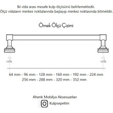 Ahenk Rota 224 mm Krom Zamak Kulp Dolap Çekmece Vestiyer Kulbu