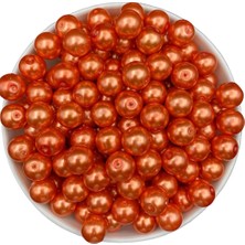 14MM Turuncu Renk Cam Inci Boncuk, Takı Aksesuar Yapım Boncuğu (100GR,-30 Adet )