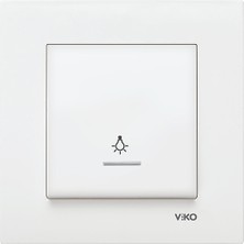 Viko Karre Işıklı Light Anahtarı Beyaz Çerçeve Dahil