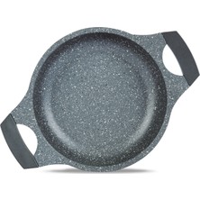 Thermoad Alüminyum Döküm Granit 22 cm Kapaklı Sahan / Gri