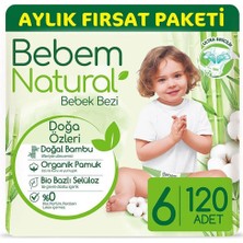 Bebem Natural Large 6 Beden (15+ kg) Jumbo Paket 120'LI