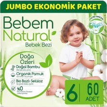 Bebem Natural Large 6 Beden (15+ kg) Jumbo Paket 60'lı