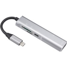 Shopfocus 210A USB C Çoklu Bağlantı Noktalı Alüminyum Hub - Gri (Yurt Dışından)