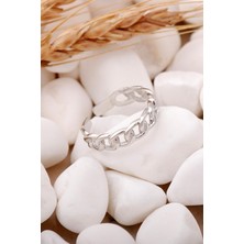 Sümer Telkari Gurmet Model Rodyumlu Ince Gümüş Yüzük 3308