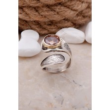 Sümer Telkari Topaz Taşlı Damla Elişi Gümüş Yüzük 3315