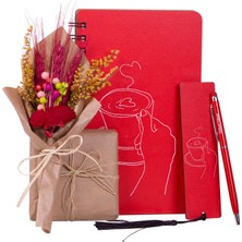 Kitaplı Hediye Sevgililer Günü Hediyesi Kahve Tasarımlı Defter Kalem Seti