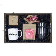 Kitaplı Hediye Ahşap Kutuda Etiyopya Kahveli Doğum Günü Hediye Seti