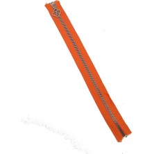 Angel Çanta Akssesuar Başlıklı Fermuar 30 cm Gümüş Metal Turuncu