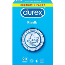 Durex Klasik Prezervatif 20'Li  Prezervatif