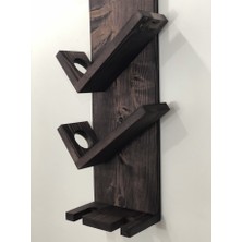 O&a Wood Doğal Ahşap Vintage Şaraplık, 2 Şişe 2 Kadeh Bölmeli Ahşap Şaraplık Venge