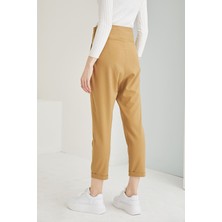 Lime Moda Havuç Pantolon-Camel