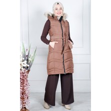 WOMANIA Napoli Vest Yelek 18273 Kahverengi