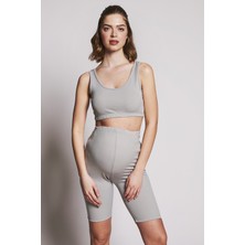 Lyn Mama Tillie Kısa Yoga Set - Gri