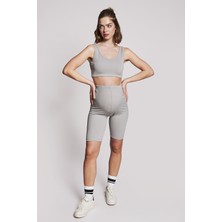 Lyn Mama Tillie Kısa Yoga Set - Gri