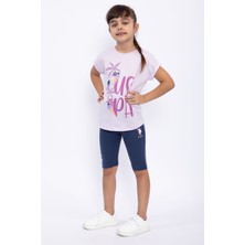 U.S. Polo Assn. Icecream Love Açık Lila Kız Çocuk Tayt Takım