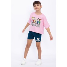 Snoopy Kız Çocuk Şort Takımı Pembe