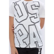 U.S. Polo Assn. Krem Siyah Erkek Çocuk Bisiklet Yaka Bermuda Takım