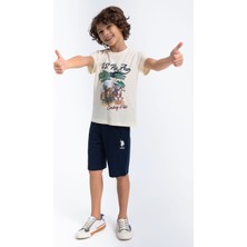 U.S. Polo Assn. Cowboy Polo Fildişi Erkek Çocuk Bermuda Takım