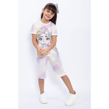Frozen  Batik Krem Kız Çocuk Kapri Takım