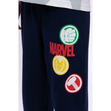 Avangers Avengers  Marvel Krem Erkek Çocuk Bisiklet Yaka Pijama Takımı