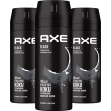 Axe Erkek Deodorant & Bodyspray Black 48 Saat Etkileyici Koku 150 Ml X3