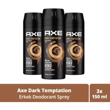 Axe Erkek Deodorant & Bodyspray Dark Temptation 48 Saat Etkileyici Koku 150 Ml X3