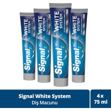 Signal Diş Macunu White System 2 Haftada Daha Beyaz Dişler 75 Ml X4