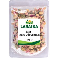 Laraska Sarı Pembe Mix Kuru Gül Goncası 1 kg