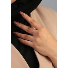 Hestia Silver Minimal Ayarlanabilir Taşlı Kemik 925 Ayar Gümüş Yüzük