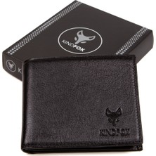 Kindfox Hakiki ( Gerçek ) Deri Bozuk Para Bölmeli | Büyük Boy Erkek Cüzdan | Kartlık | KF08