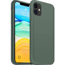 Miscase Apple iPhone Xr Silikon Case Mikrofiber Iç Arka Koruma Telefon Kılıfı Koyu Yeşil