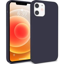 Miscase Apple iPhone12 Pro Max Silikon Case Mikrofiber Iç Arka Koruma Telefon Kılıfı Lacivert