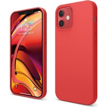 Miscase Apple iPhone12/12PRO Silikon Case Mikrofiber Iç Arka Koruma Telefon Kılıfı Bordo