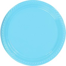 Xnews Açık Mavi Plastik Tabak 22 cm 25LI-