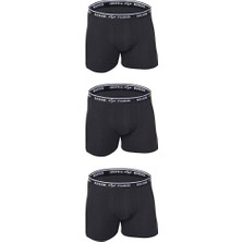 Seher Yıldızı Likralı Erkek Boxer 0060 3 Lü | Siyah