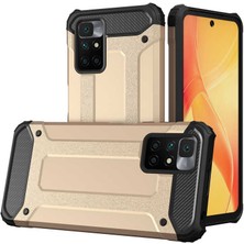 Case World Caseworld Xiaomi Redmi Note 11 4g Kapak Çift Katmanlı Zırh Tank Kılıf - Gold