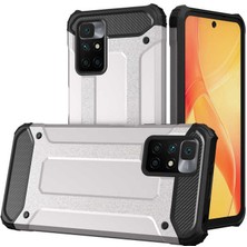 Case World Caseworld Xiaomi Redmi Note 11 4g Kapak Çift Katmanlı Zırh Tank Kılıf - Gri