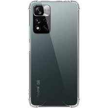 Case Street Casestreet Xiaomi Redmi Note 11 Pro Kılıf Antishock Köşeli Şeffaf Sert Silikon+Nano Glass Renksiz