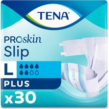 Tena Proskin Slip Plus Bel Bantlı Hasta Bezi, Büyük Boy (L), 6 Damla, 30'Lu 3 Paket 90 Adet