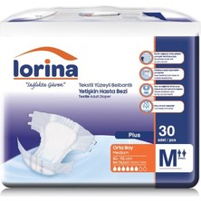 Lorina Tekstil Yüzeyli Bel Bantlı Yetişkin Hasta Bezi Medium 30'Lu 4 Paket 120 Adet