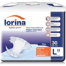 Lorina Tekstil Yüzeyli Bel Bantlı Yetişkin Hasta Bezi Large 30'Lu 2 Paket 60 Adet
