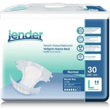 Jender Tekstil Yüzeyli Bel Bantlı Yetişkin Hasta Bezi Large 30'Lu 2 Paket 60 Adet